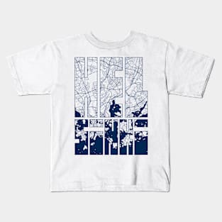 Helsinki, Finland City Map Typography - Coastal Kids T-Shirt